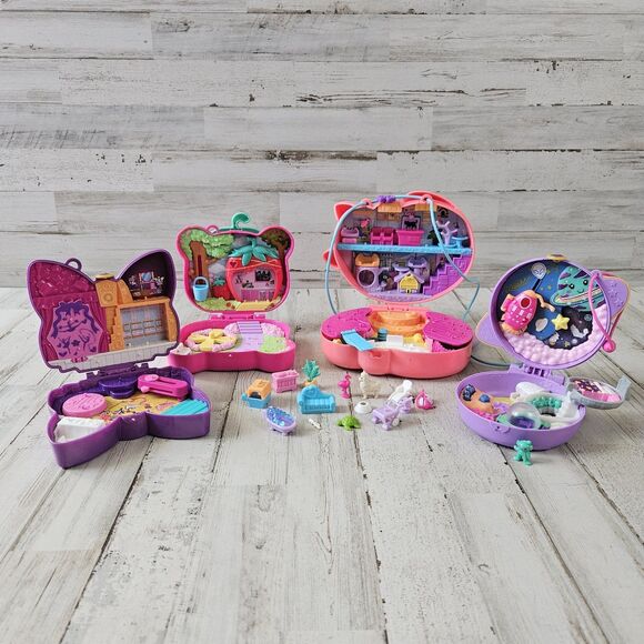 Lot Of Polly Pocket Compacts Accessories Alien Figurine Cat Strawberry Girlhood - Picture 1 of 10